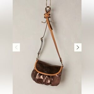 Anthropologie Tano metallic crossbody leather bag